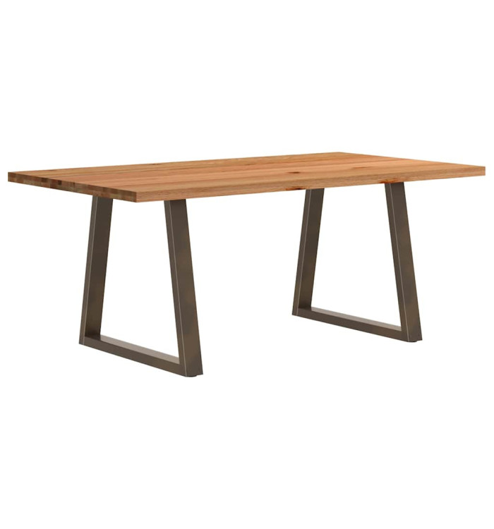 Table à manger marron clair bois de chêne massif rectangulaire | Mobilier & Déco