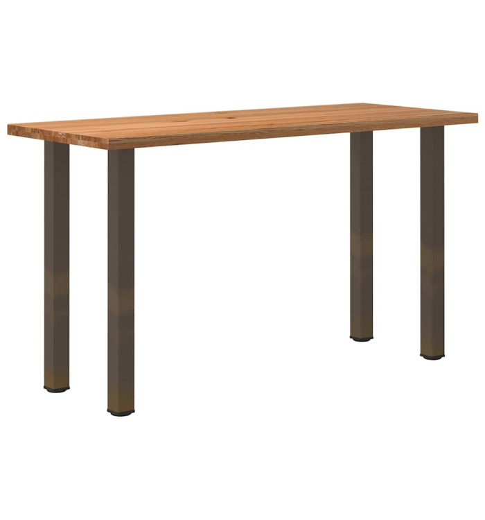 Table de bar rectangulaire en bois massif de chêne marron clair 200 x 80 x 112 cm | Mobilier & Déco