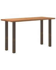 Table de bar rectangulaire en bois massif de chêne marron clair 200 x 80 x 112 cm | Mobilier & Déco