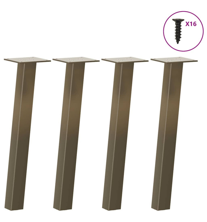 Pieds de table basse 4 pièces Acier naturel 42 cm Acier | Mobilier & Déco
