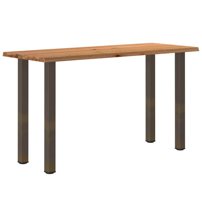 Table de bar rectangulaire en bois massif de chêne marron clair 200 x 80 x 112 cm | Mobilier & Déco