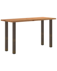 Table de bar rectangulaire en bois massif de chêne marron clair 200 x 80 x 112 cm | Mobilier & Déco