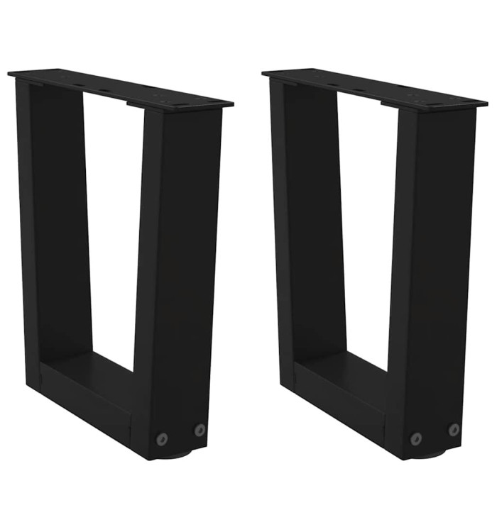 Pieds de table basse en forme de V, 2 pièces, noir, 40 x (30-31,3) cm, acier | Mobilier & Déco