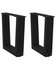 Pieds de table basse en forme de V, 2 pièces, noir, 40 x (30-31,3) cm, acier | Mobilier & Déco