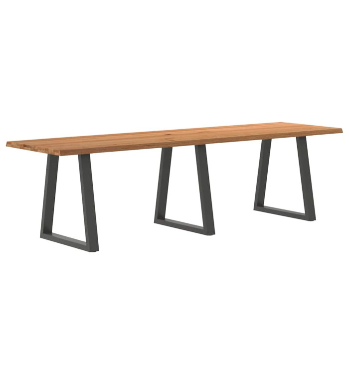 Table à manger avec bord naturel 280x80x74 cm bois massif chêne | Mobilier & Déco
