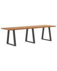 Table à manger avec bord naturel 280x80x74 cm bois massif chêne | Mobilier & Déco