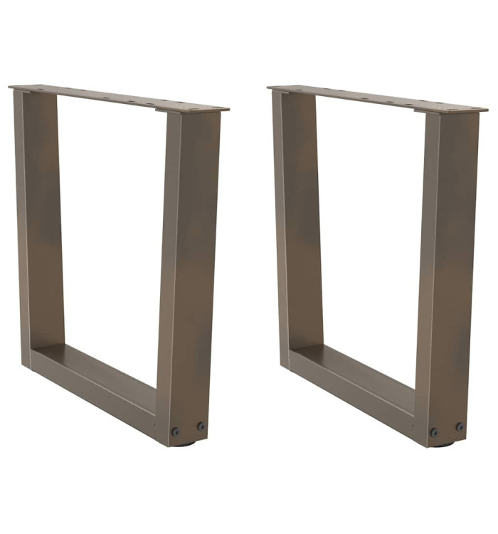 Pieds de table basse en forme de V, 2 pièces, acier naturel, 50 x (42-43,3) cm | Mobilier & Déco