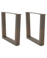 Pieds de table basse en forme de V, 2 pièces, acier naturel, 50 x (42-43,3) cm | Mobilier & Déco