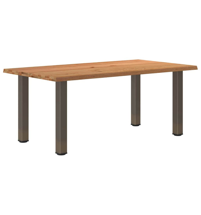 Table à manger marron clair bois de chêne massif rectangulaire | Mobilier & Déco