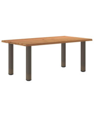 Table à manger marron clair bois de chêne massif rectangulaire | Mobilier & Déco