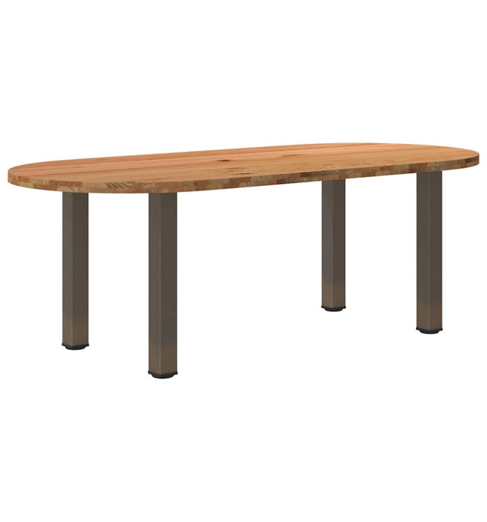 Table à manger 220x100x74 cm bois de chêne massif ovale | Mobilier & Déco