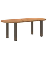 Table à manger 220x100x74 cm bois de chêne massif ovale | Mobilier & Déco