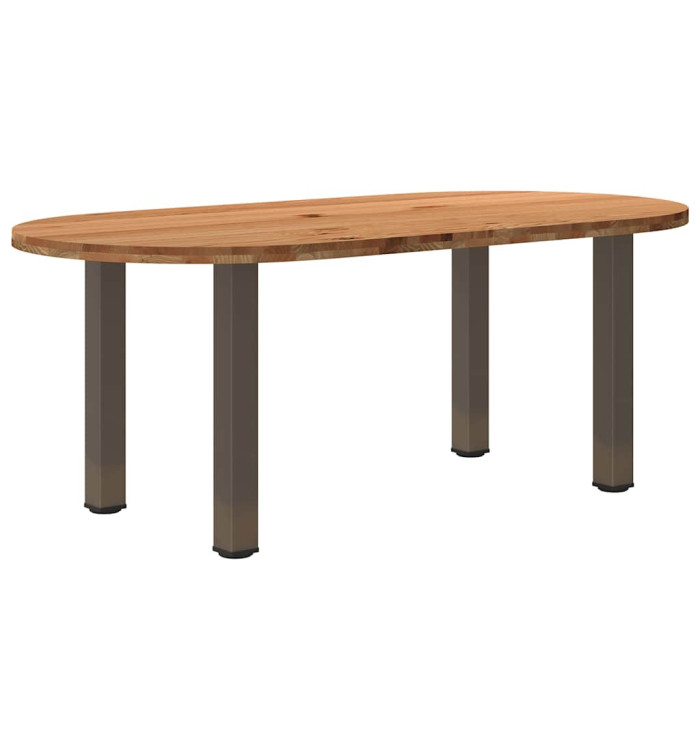 Table à manger marron clair bois de chêne massif ovale | Mobilier & Déco