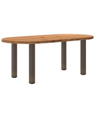 Table à manger marron clair bois de chêne massif ovale | Mobilier & Déco