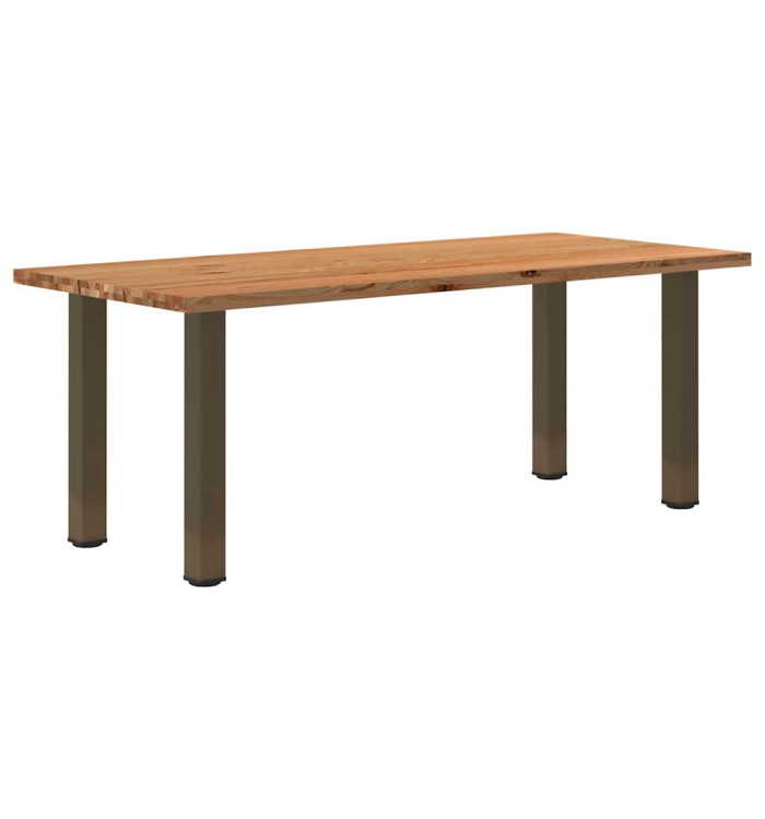Table à manger marron clair bois de chêne massif rectangulaire | Mobilier & Déco
