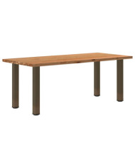 Table à manger marron clair bois de chêne massif rectangulaire | Mobilier & Déco