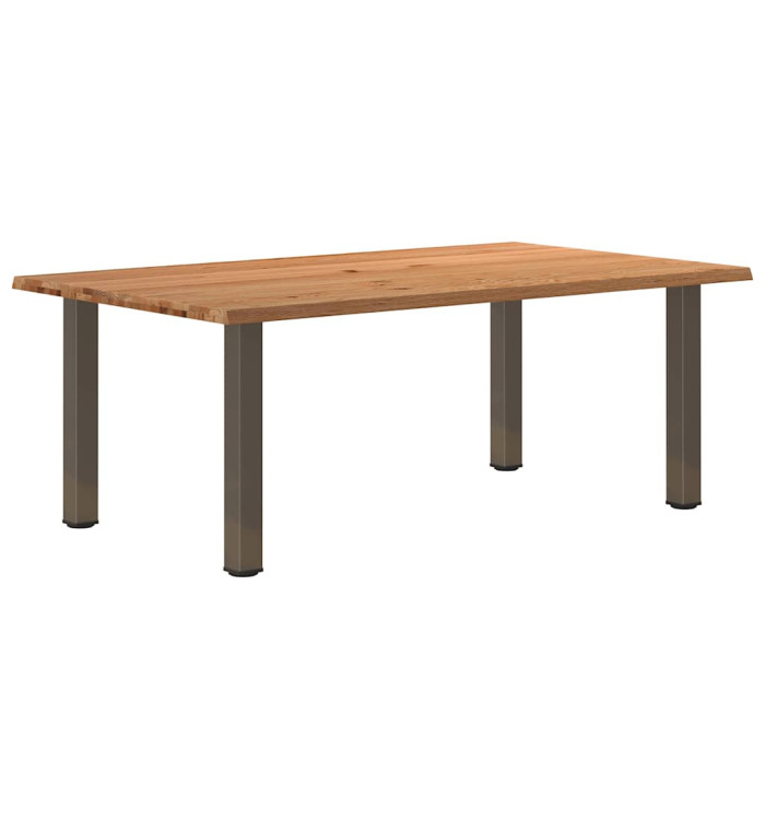 Table à manger marron clair bois de chêne massif rectangulaire | Mobilier & Déco