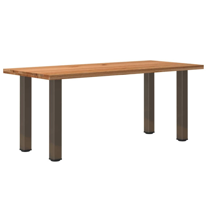 Table à manger marron clair bois de chêne massif rectangulaire | Mobilier & Déco
