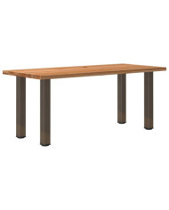 Table à manger marron clair bois de chêne massif rectangulaire | Mobilier & Déco