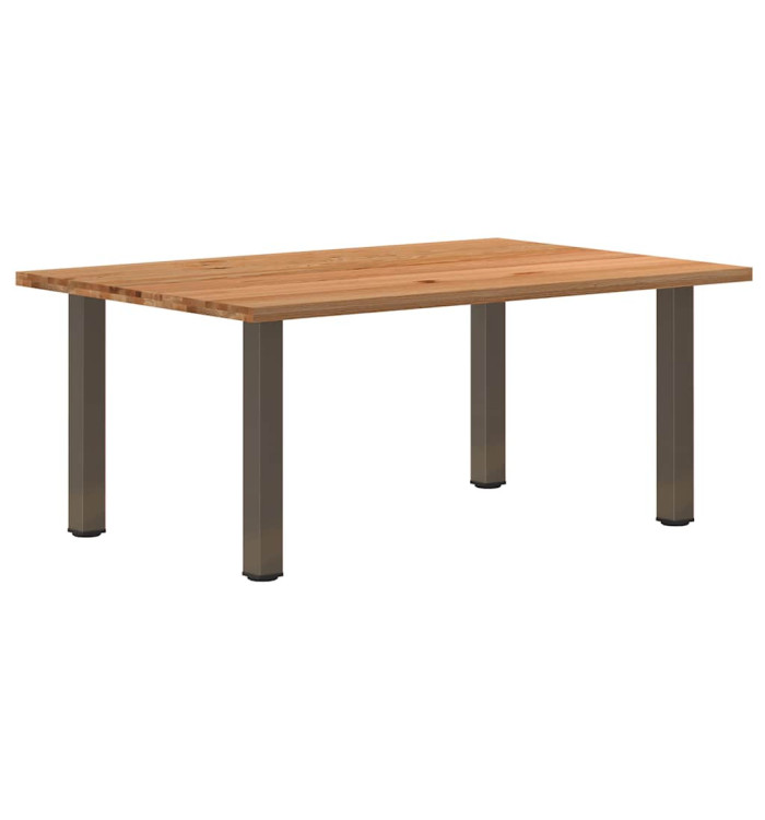 Table à manger marron clair bois de chêne massif rectangulaire | Mobilier & Déco