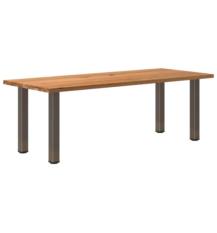 Table à manger marron clair bois de chêne massif rectangulaire | Mobilier & Déco