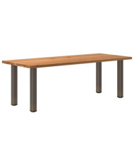 Table à manger marron clair bois de chêne massif rectangulaire | Mobilier & Déco