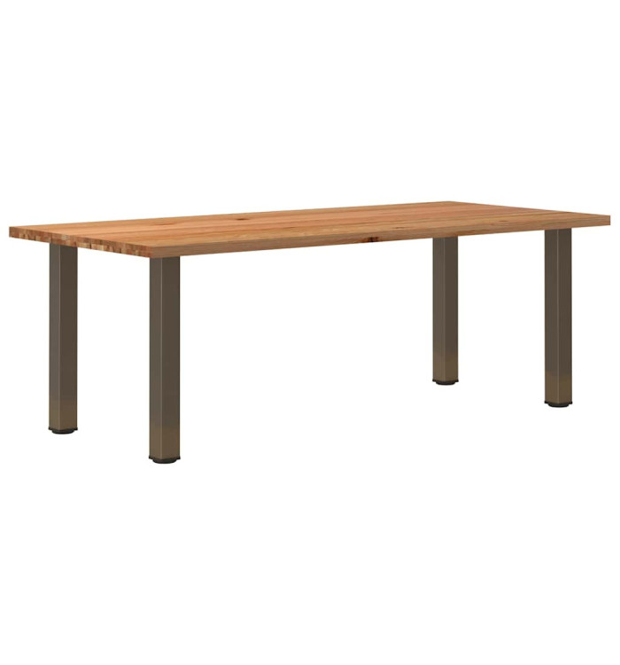 Table à manger marron clair bois de chêne massif rectangulaire | Mobilier & Déco