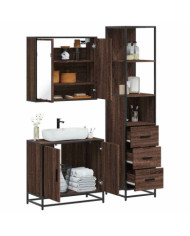 Ensemble de meubles de salle de bain 3 pcs Chêne marron | Mobilier & Déco