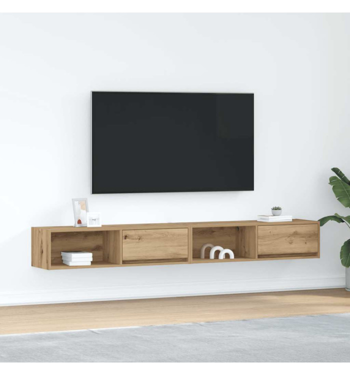 Meubles TV 2 pcs chêne artisanal 100x31x25,5 cm bois ingénierie | Mobilier & Déco