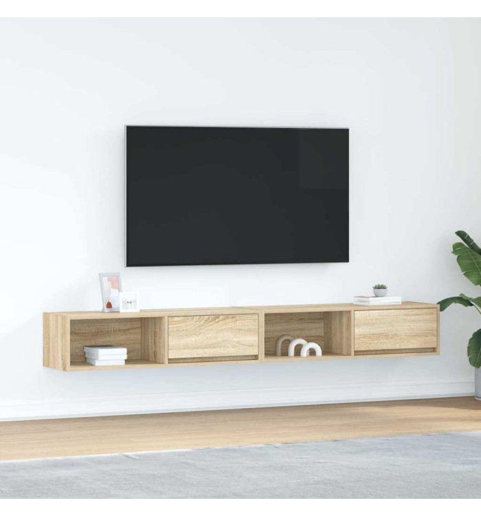 Meubles TV 2 pcs chêne sonoma 100x31x25,5 cm bois d'ingénierie | Mobilier & Déco