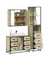 Ensemble de meubles de salle de bain 3 pcs chêne sonoma | Mobilier & Déco