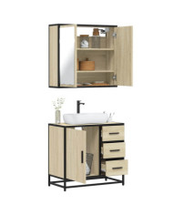 Ensemble de meubles de salle de bain 2 pcs chêne sonoma | Mobilier & Déco