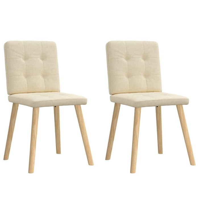 Chaises à manger lot de 2 crème tissu | Mobilier & Déco