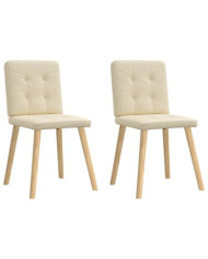 Chaises à manger lot de 2 crème tissu | Mobilier & Déco