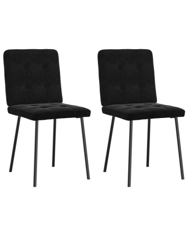 Chaises à manger lot de 2 Noir Velours | Mobilier & Déco