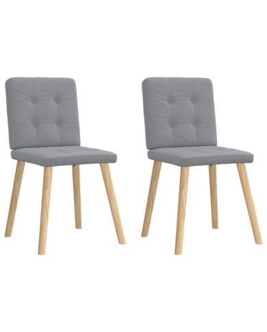 Chaises à manger lot de 2 gris clair tissu | Mobilier & Déco