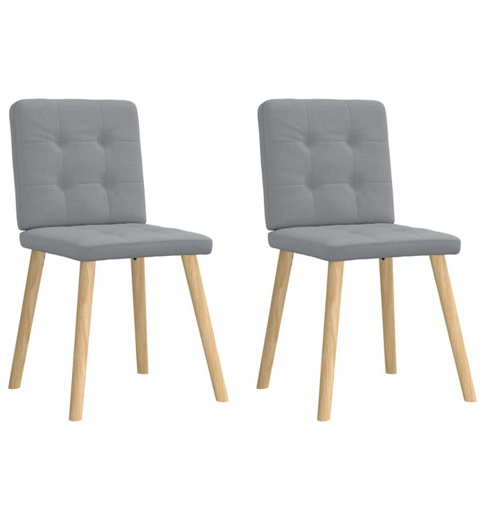 Chaises à manger lot de 2 gris clair tissu | Mobilier & Déco
