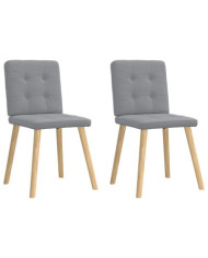 Chaises à manger lot de 2 gris clair tissu | Mobilier & Déco