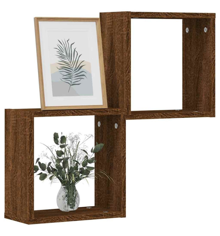 Étagères murales sous forme cube 2 pcs chêne marron 30x15x30cm | Mobilier & Déco