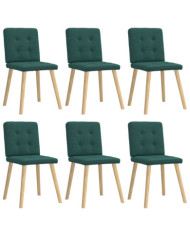 Chaises à manger lot de 6 vert foncé tissu | Mobilier & Déco