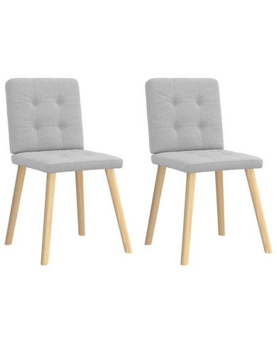 Chaises à manger lot de 2 gris nuage tissu | Mobilier & Déco