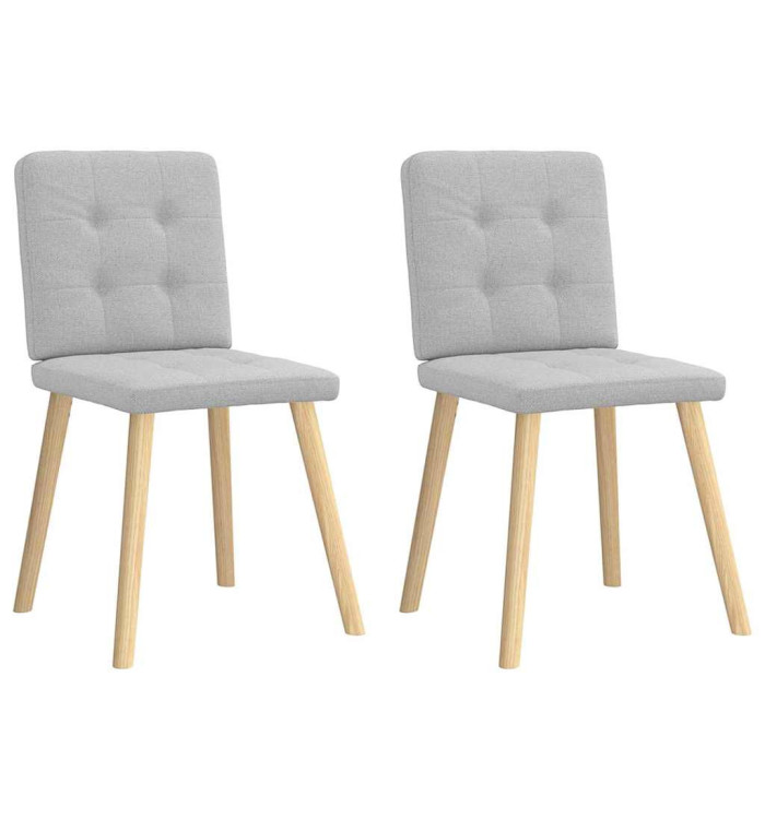 Chaises à manger lot de 2 gris nuage tissu | Mobilier & Déco