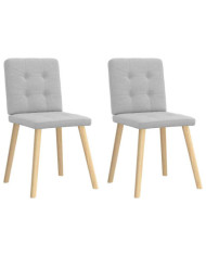 Chaises à manger lot de 2 gris nuage tissu | Mobilier & Déco