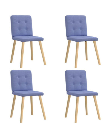 Chaises à manger lot de 4 bleu jean tissu | Mobilier & Déco