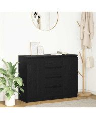 Buffet avec tiroirs chêne noir 100,5x35x76 cm bois d'ingénierie | Mobilier & Déco