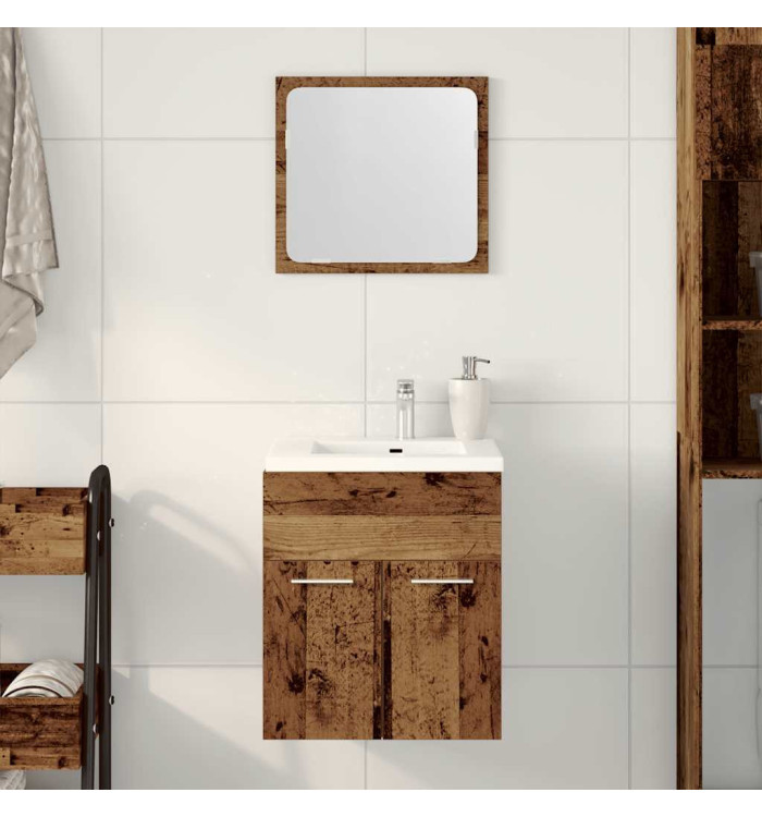 Ensemble de meubles salle de bain 2 pcs bois d'ingénierie | Mobilier & Déco