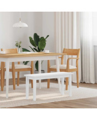 Banc 90 cm blanc bois massif caoutchouc | Mobilier & Déco