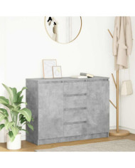 Buffet avec tiroirs gris béton 100,5x35x76 cm bois d'ingénierie | Mobilier & Déco