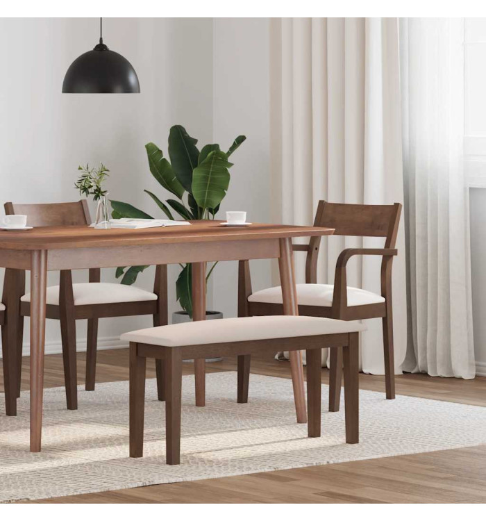 Banc 90 cm marron bois massif caoutchouc | Mobilier & Déco