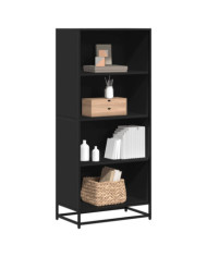 Bibliothèque noir 60x35x139 cm bois d'ingénierie | Mobilier & Déco